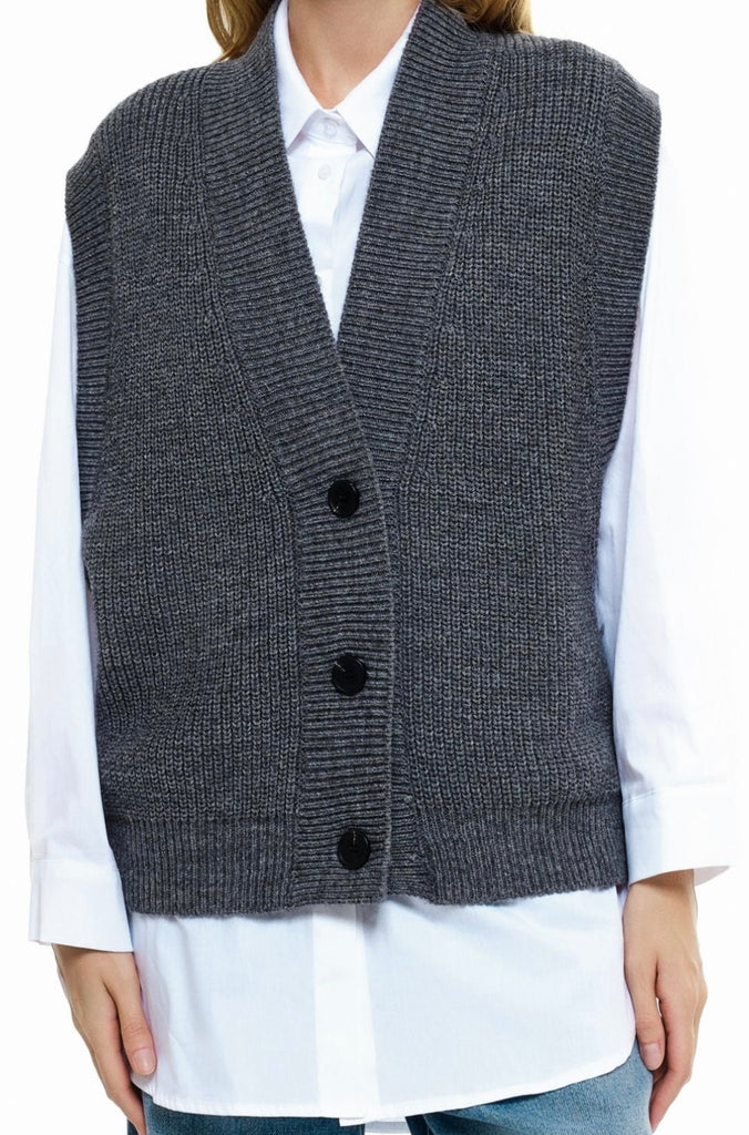 LUMINA•Gilet in maglia bottoni neri•Più colori