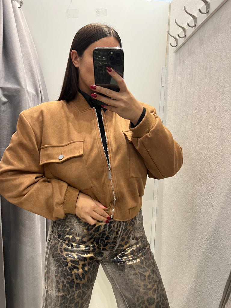 HaveOne•Bomber scamosciato cuoio