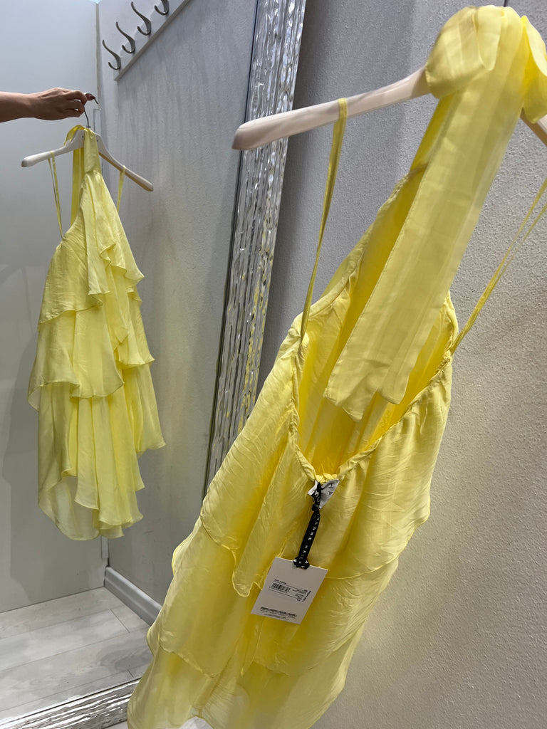 🚨HaveOne•Abitino seta a balze•Giallo