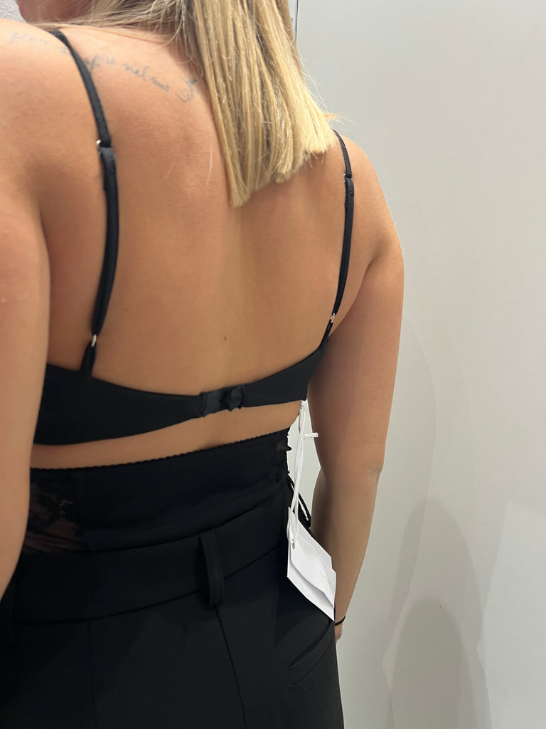 IMPERIAL•Top bralette lingerie nero pizzo nero Garçon