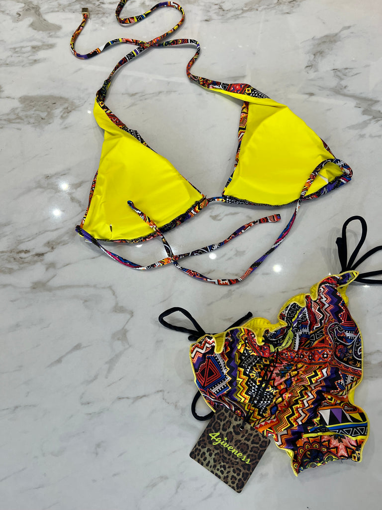 🚨4giveness•Bikini triangolo e slip sbambolato lacci