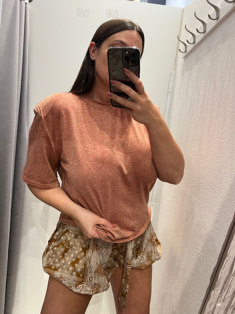 🚨HaveOne•T-shirt lurex spallotte