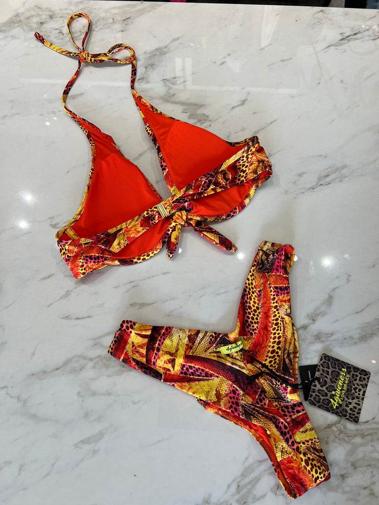 🚨4giveness-Bikini triangolo ferretto e slip a V Party Zebra