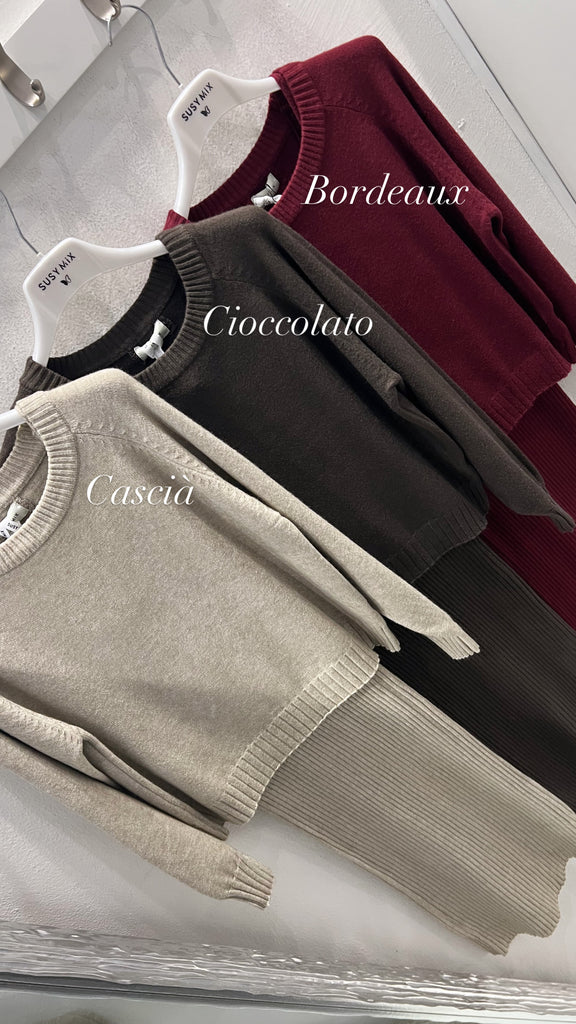 Susy Mix•Abito in maglia a coste e maglione•Più colori