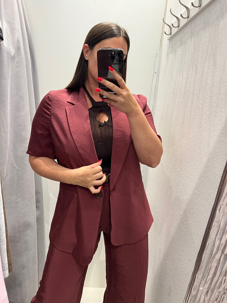 MSS💥HaveOne•Giacca leggerissima manica corta•India bordeaux