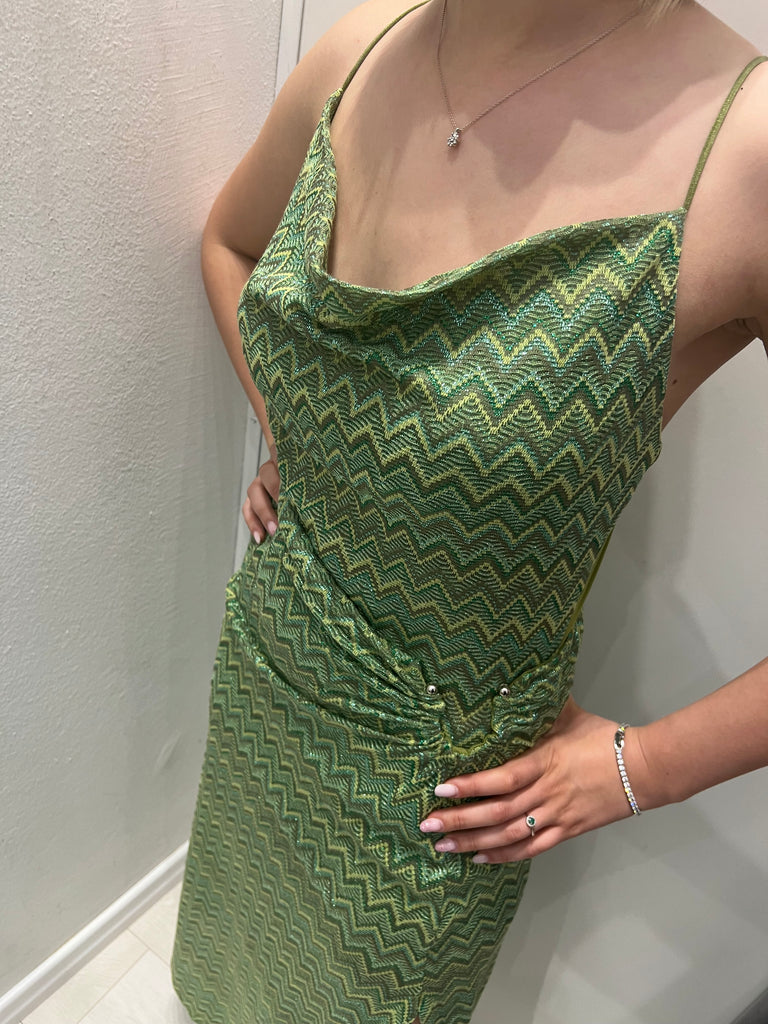 HaveOne•Body zig-zag verde lurex