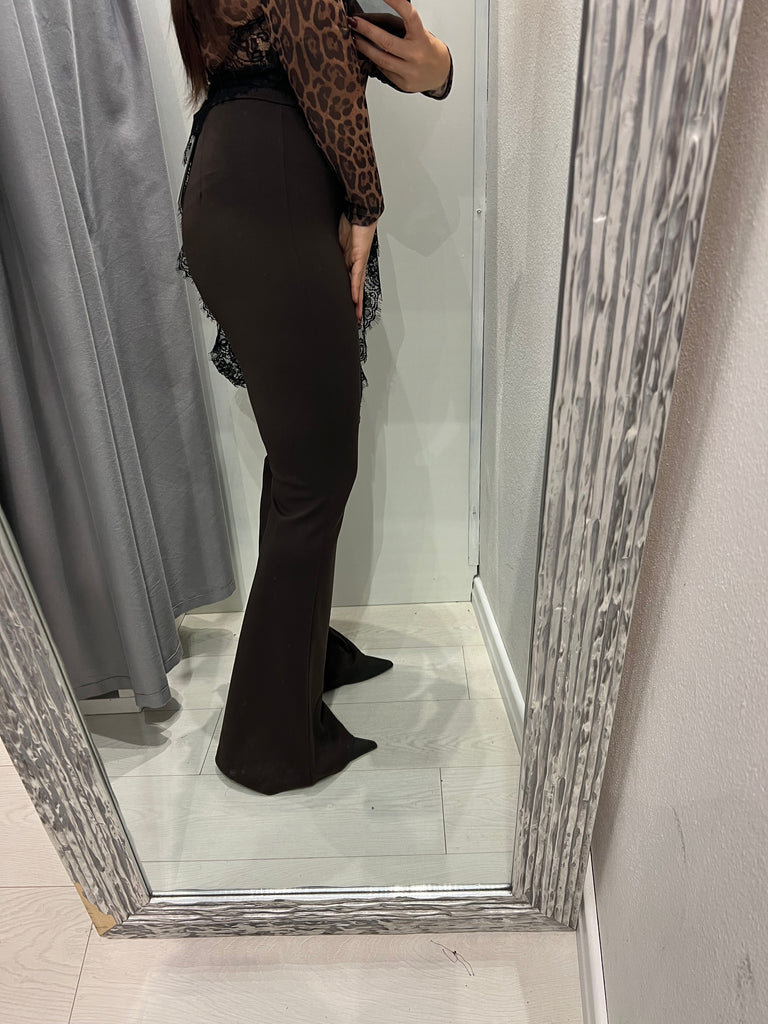 HaveOne•Pantalone leggings moro a zampa punto milano