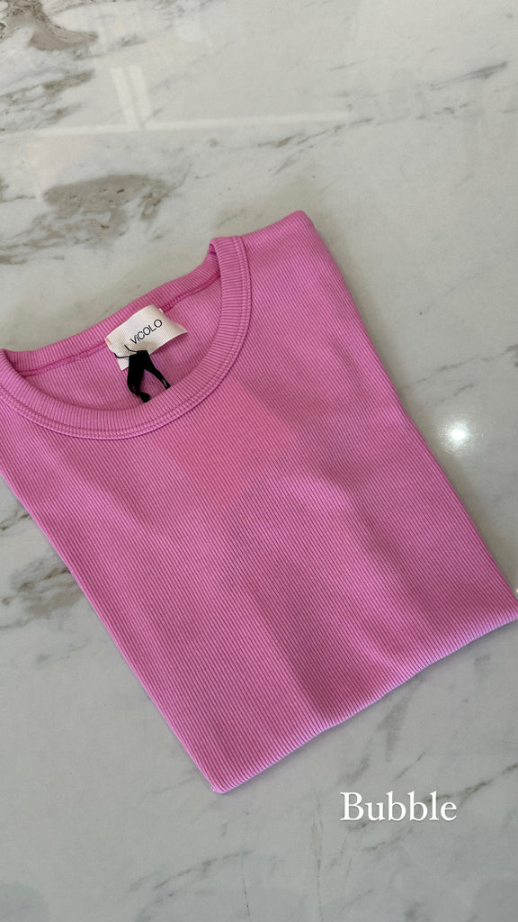 EVER ViCOLO•T-shirt a costine•Più colori