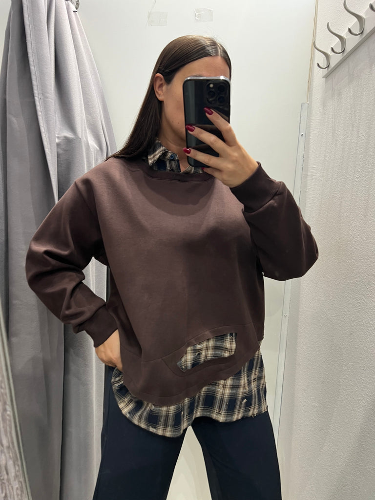 ViCOLO•Felpa combinata con camicia