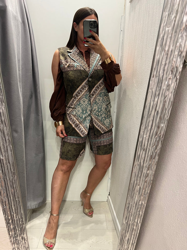 🚨ViCOLO•Gilet stampa etnica militare