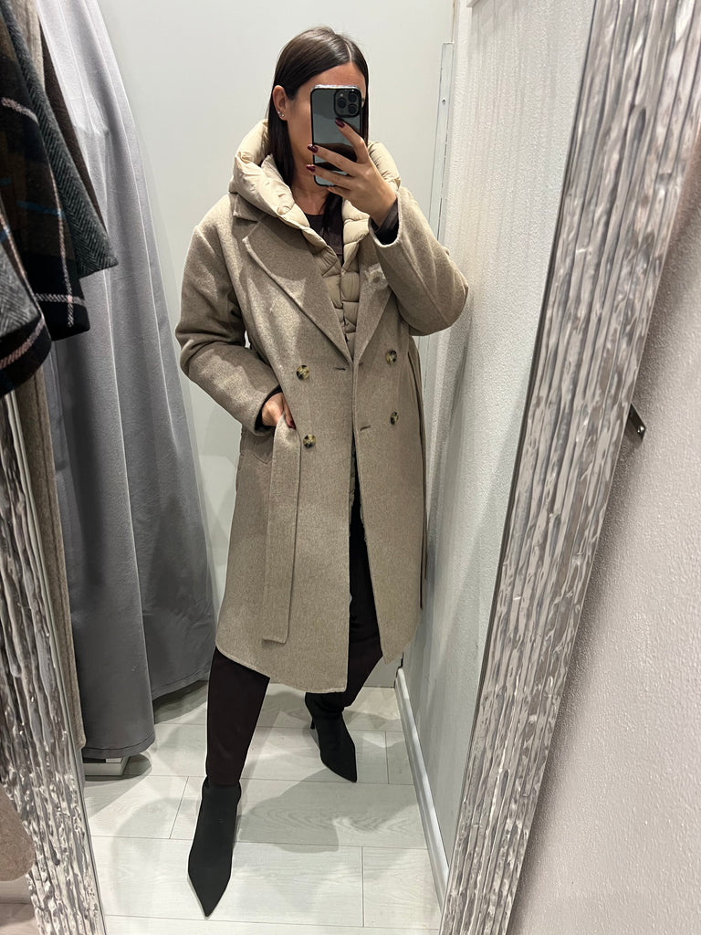 ViCOLO•Cappotto cappuccio removibile inserti piumino