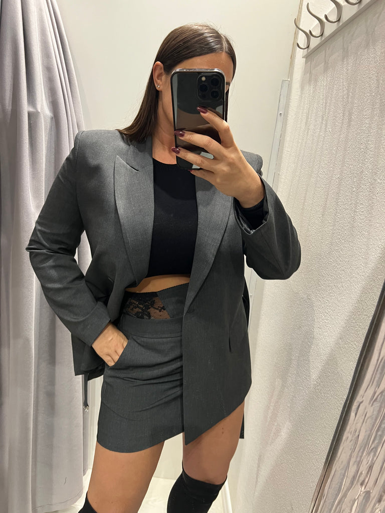 IMPERIAL•Giacca doppiopetto con cinturina grigio Garçon