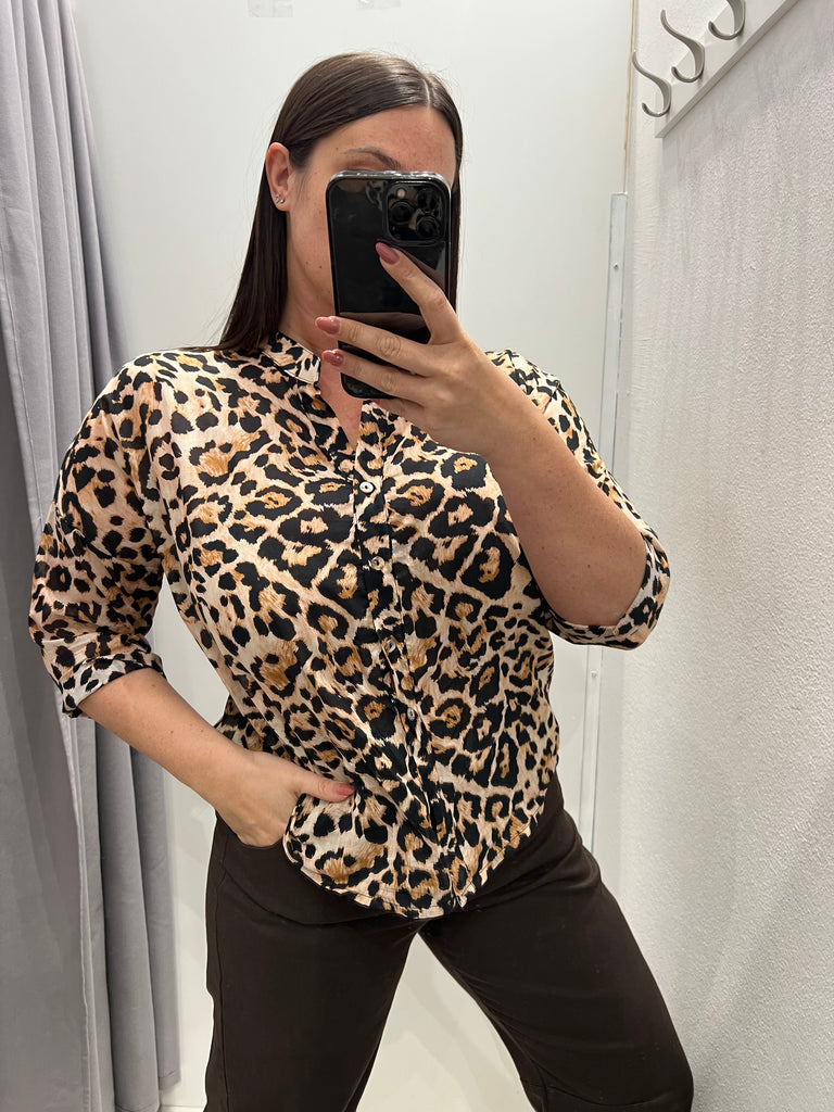 HaveOne•Camicia coreana in mussola maculata