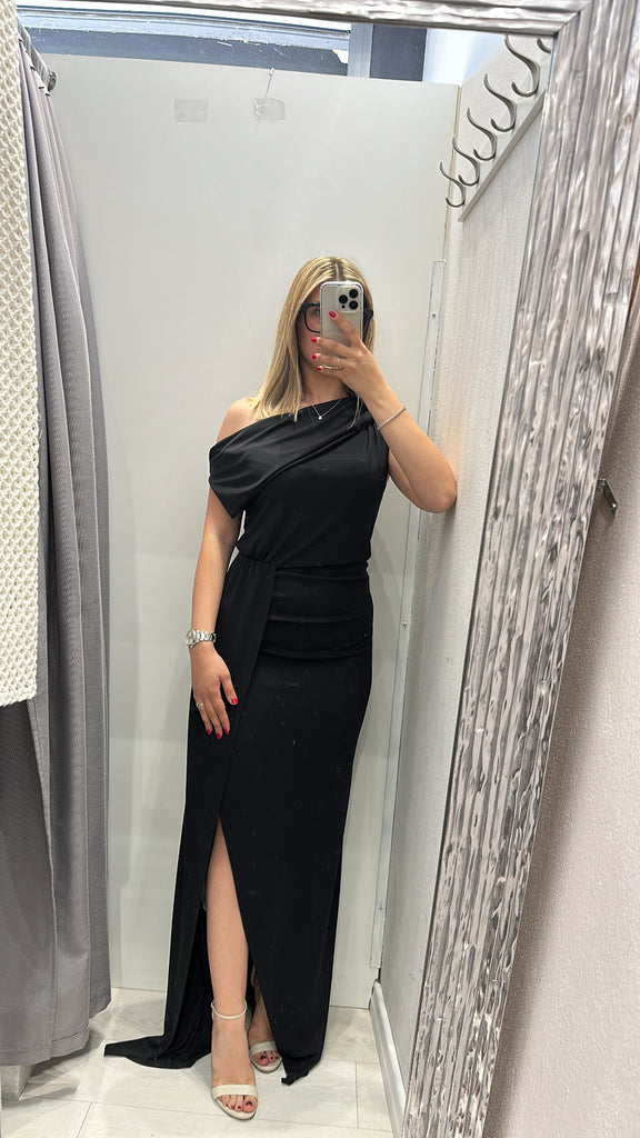 MSS💥ViCOLO•Abito monospalla drappo nero