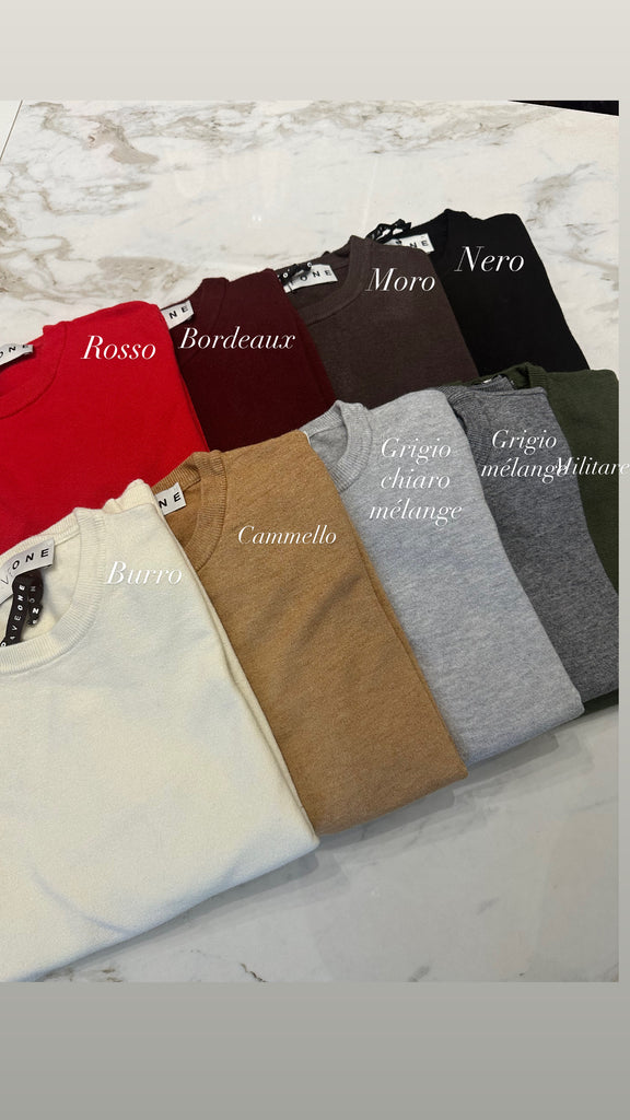 HaveOne•Maglioncino basico girocollo•Più colori