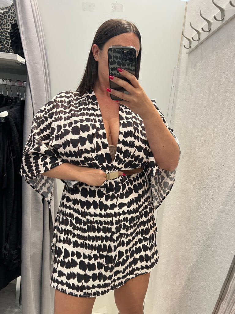 🚨HaveOne•Abitino cut-out stampa simil animalier