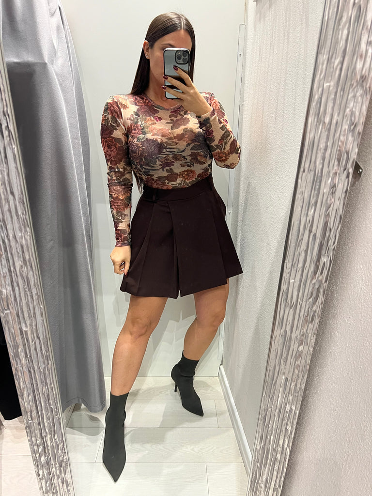 IMPERIAL•Gonna pantaloncino moro