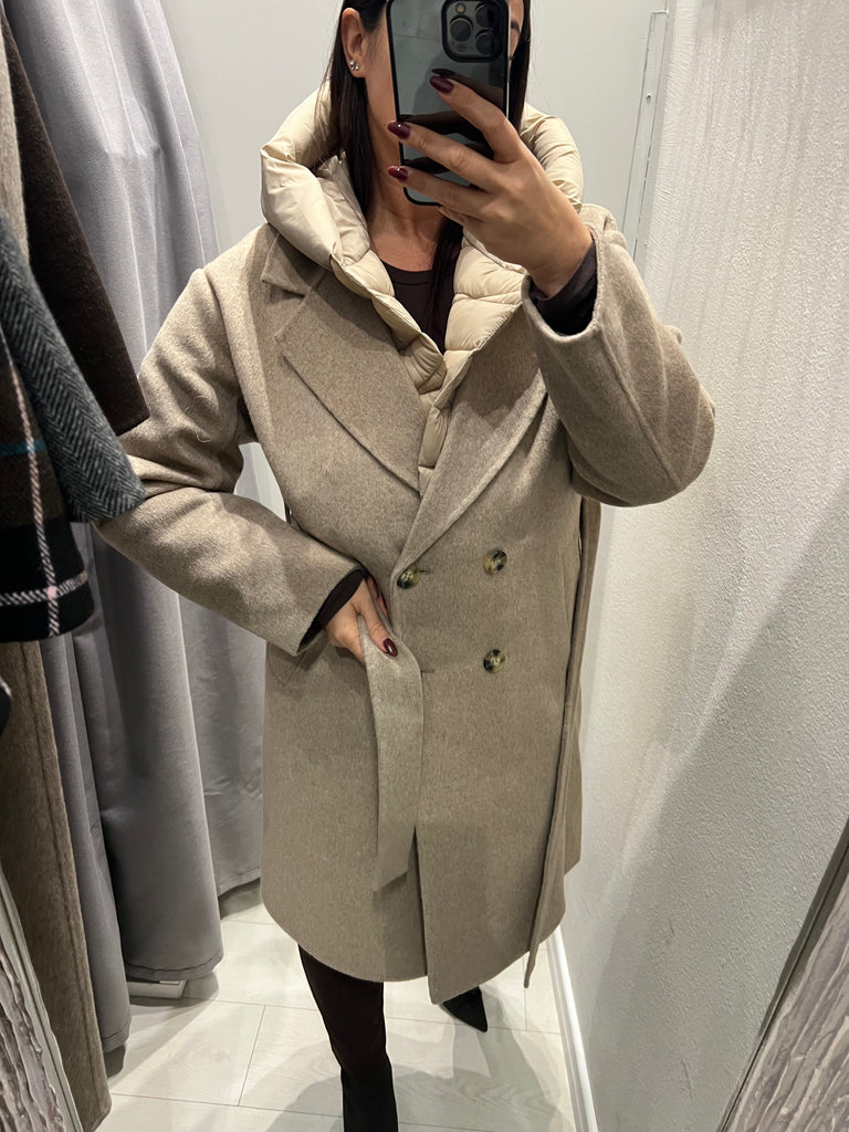 ViCOLO•Cappotto cappuccio removibile inserti piumino