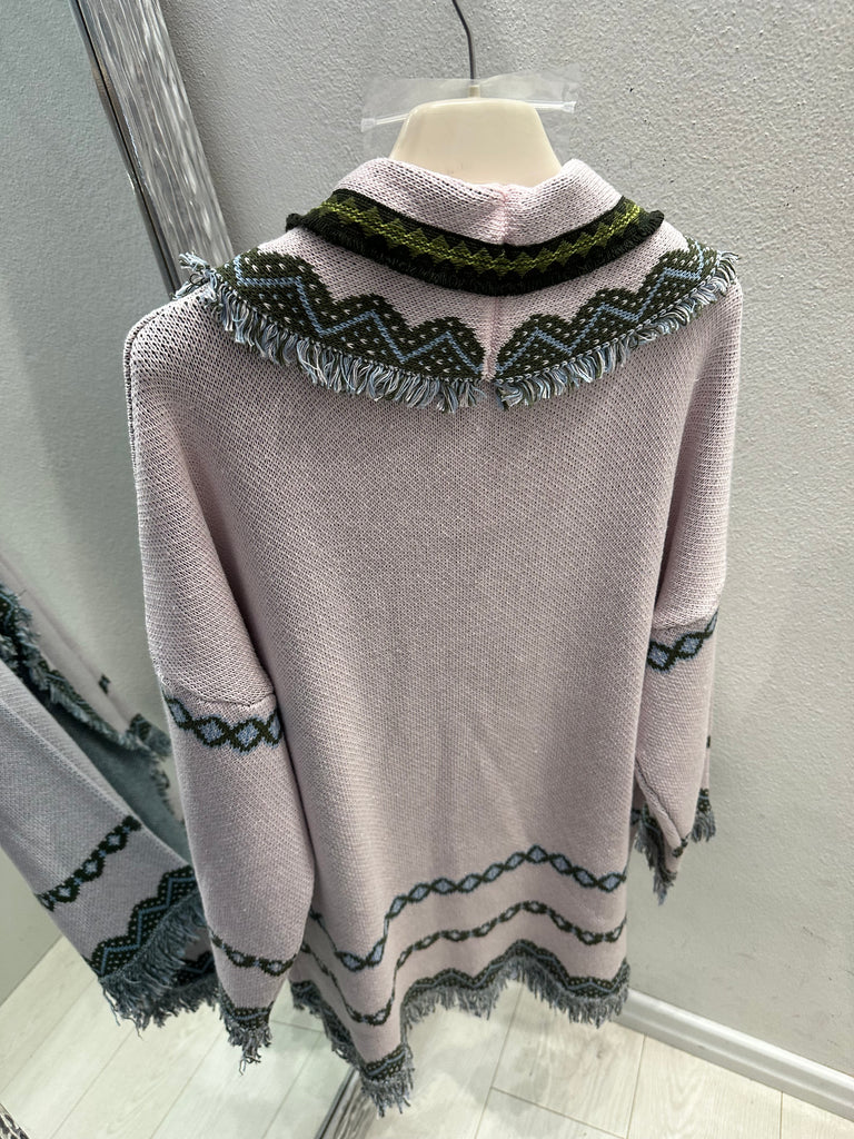 MSS💥HaveOne•Cardigan con cinturina base rosa