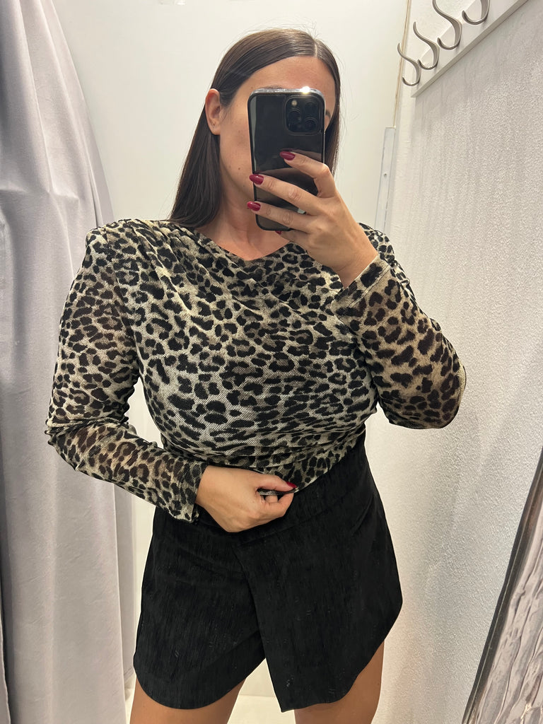Philia Loft•Maglia maculata crop vellutino
