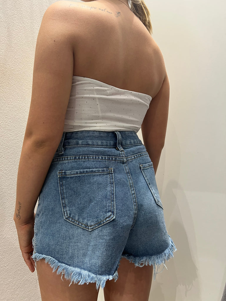 🚨KONTATTO•Shorts strass rotture