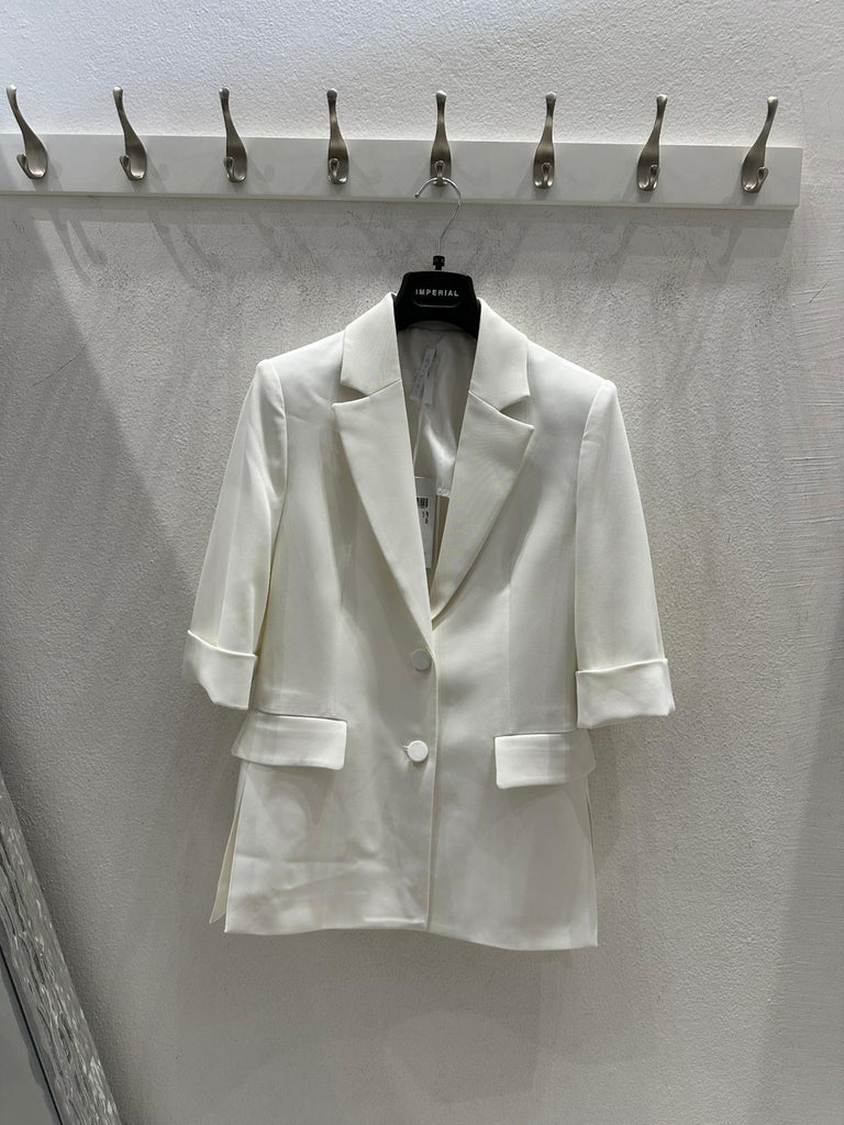 MSS💥IMPERIAL•Giacca Best monopetto manica corta•Bianco latte