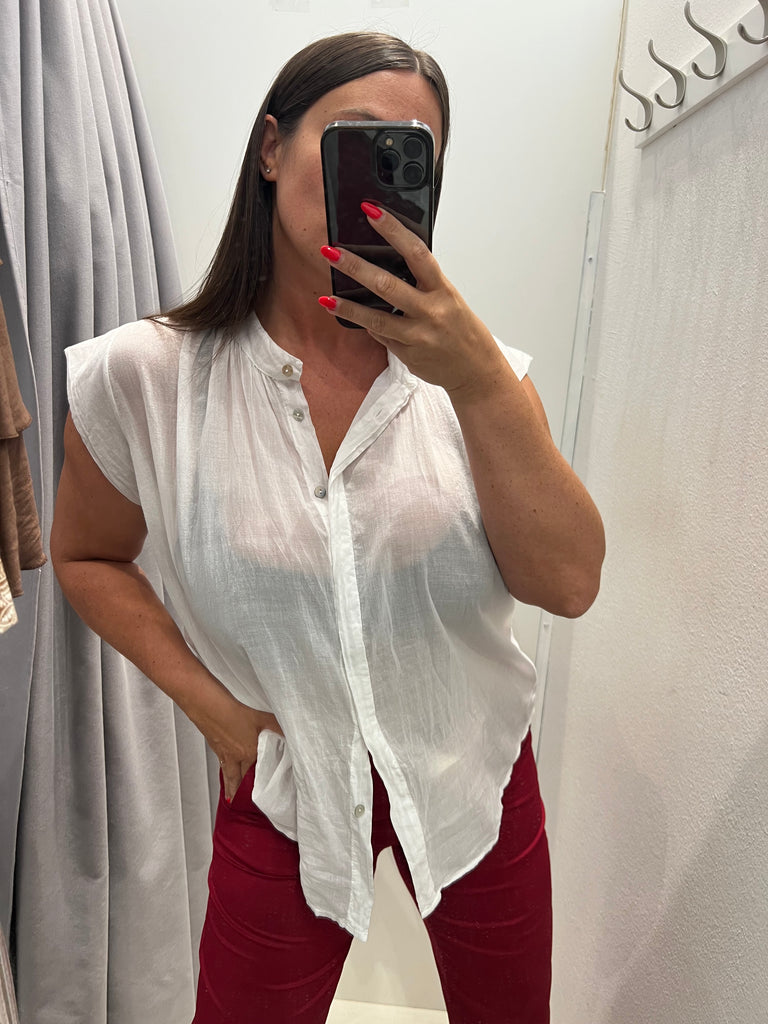 🚨HaveOne•Camicia alette in mussola bianco