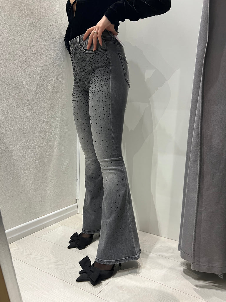 ViCOLO•Jeans Gisele grigio con microstrass