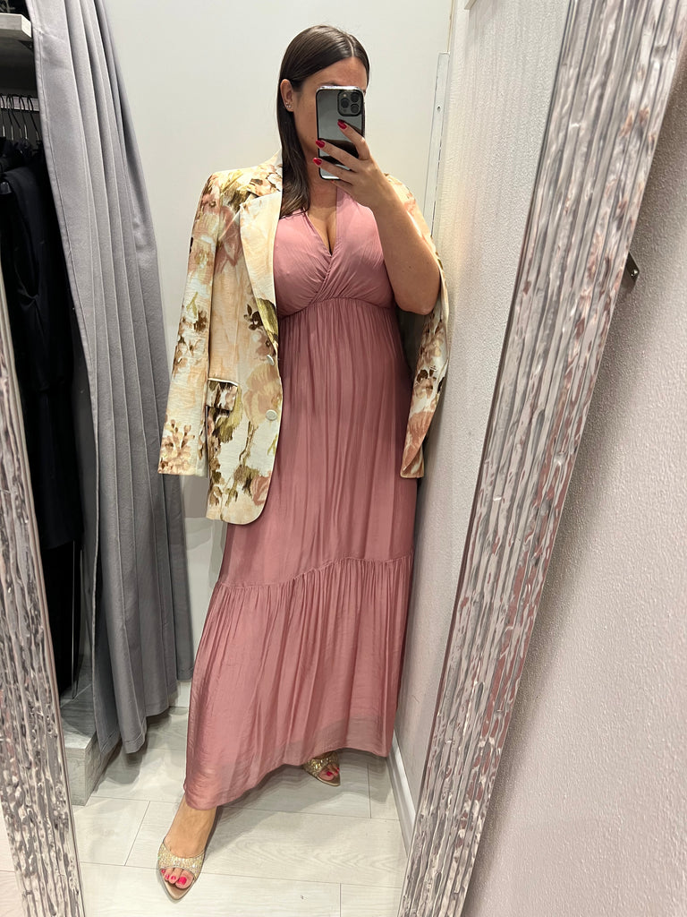 🚨ViCOLO•Giacca floreale blush/militare taglio morbido