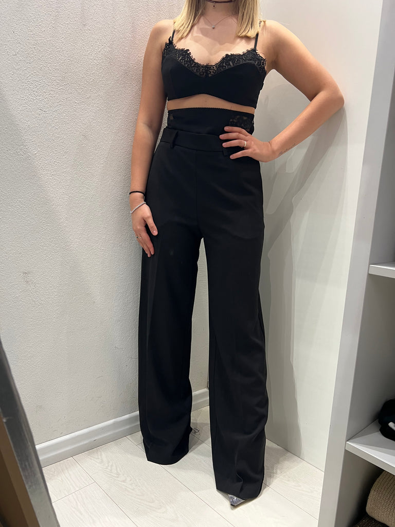IMPERIAL•Top bralette lingerie nero pizzo nero Garçon