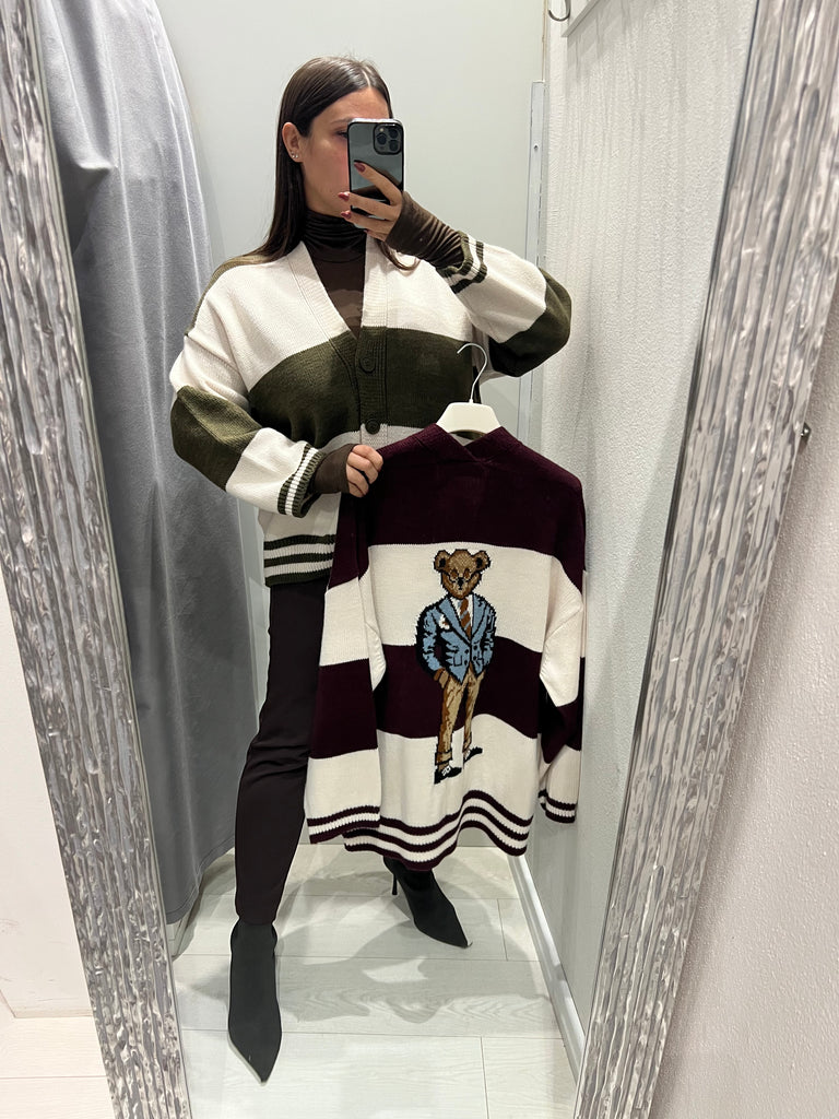 BLK30 HaveOne•Cardigan teddy fasce•Più colori