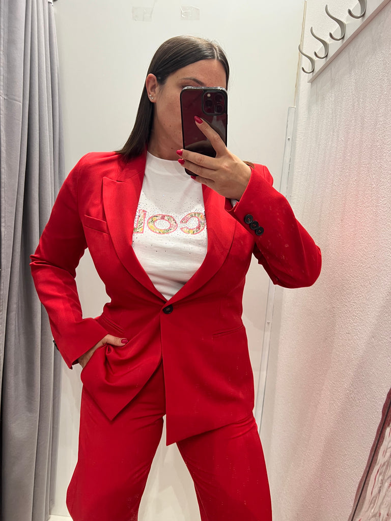 ViCOLO•Giacca basic monopetto rosso