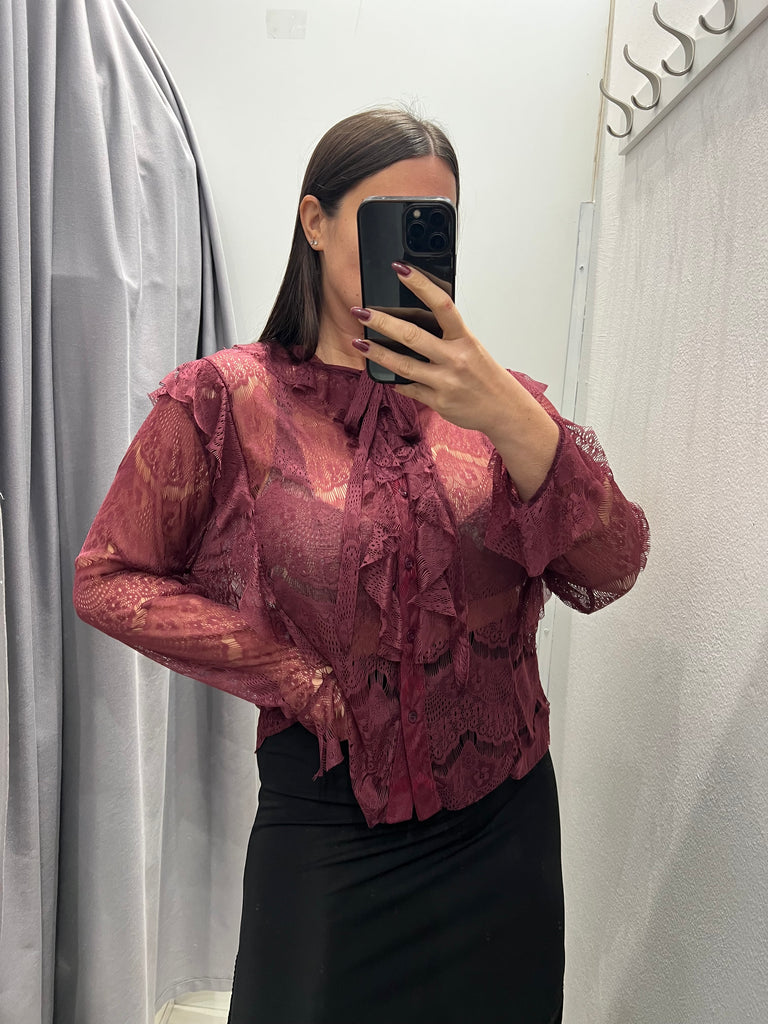 BLK30 LUMINA•Camicia pizzo color cipolla