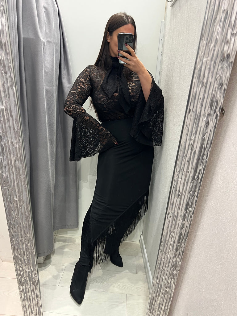 KONTATTO•Maglia pizzo manica campana