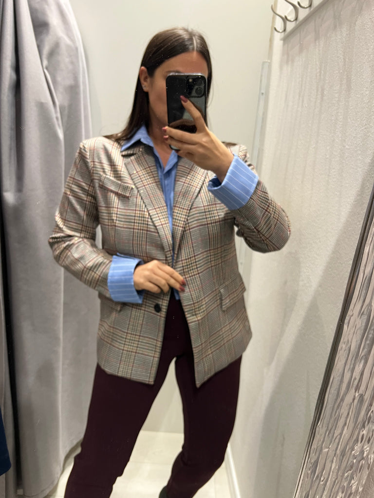 BLK30 HaveOne•Giacca micropaillettes inserto camicia