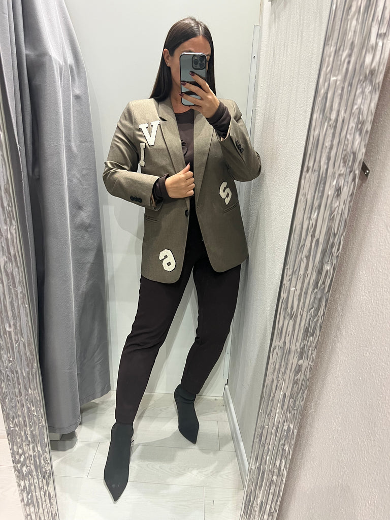 BLK30 ViCOLO•Giacca taglio morbido patch Teddy