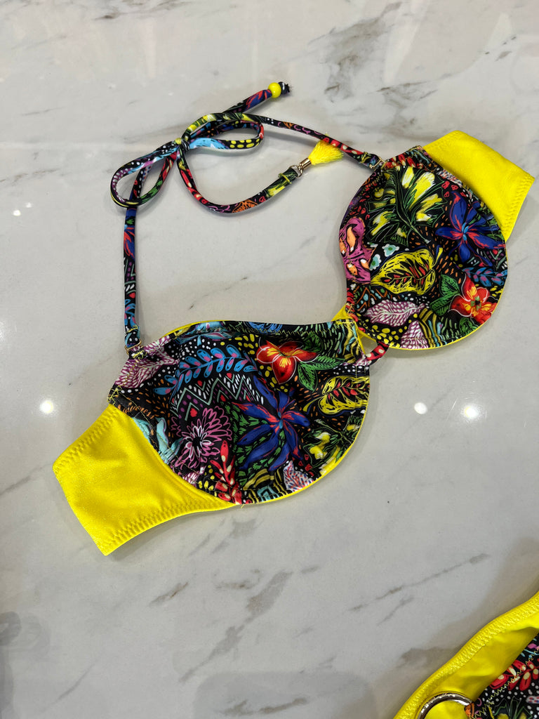 🚨4giveness-Bikini glitter balconcino e slip anelli