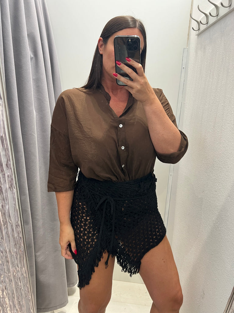 MSS💥HaveOne•Camicia morbida in mussola•Cioccolato