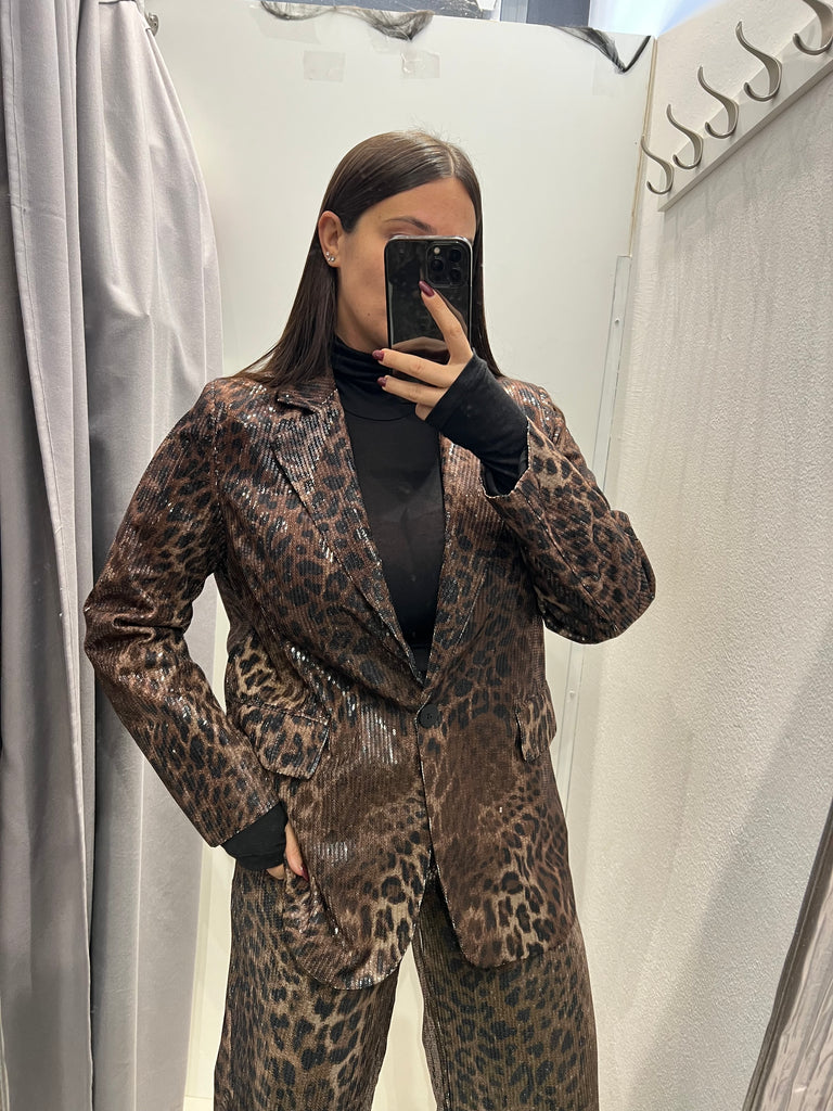 BLK30 LUMINA• Giacca maculata paillettes over