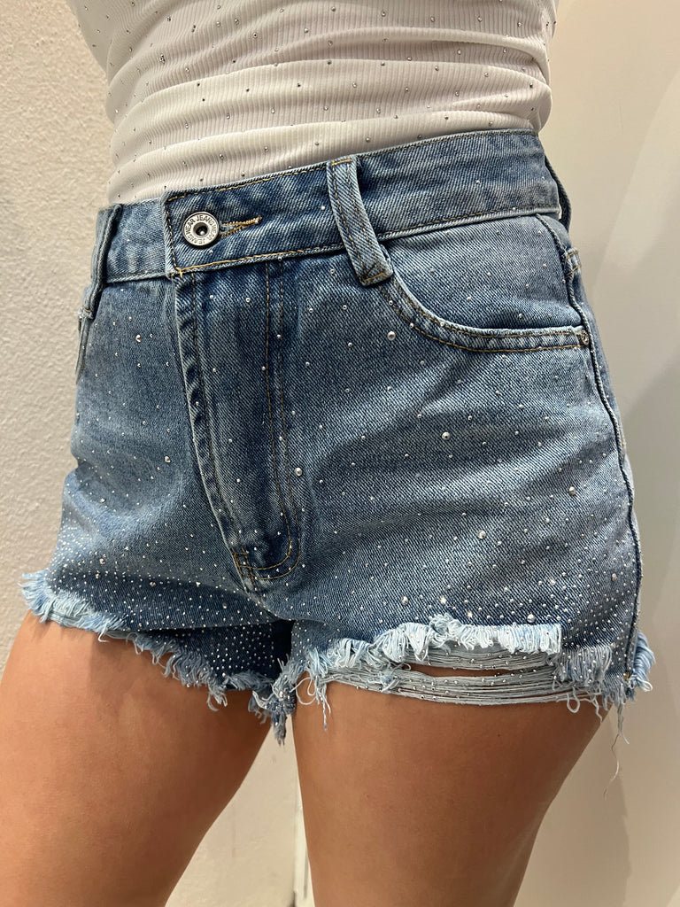 🚨KONTATTO•Shorts strass rotture
