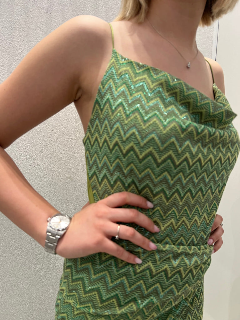 HaveOne•Body zig-zag verde lurex