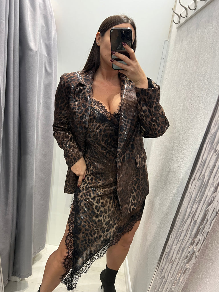 BLK30 LUMINA• Giacca maculata paillettes over