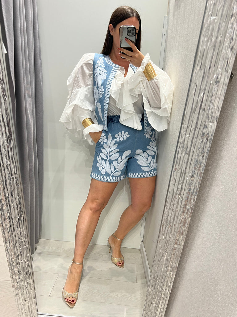 HaveOne•Camicia balze volant•Bianca