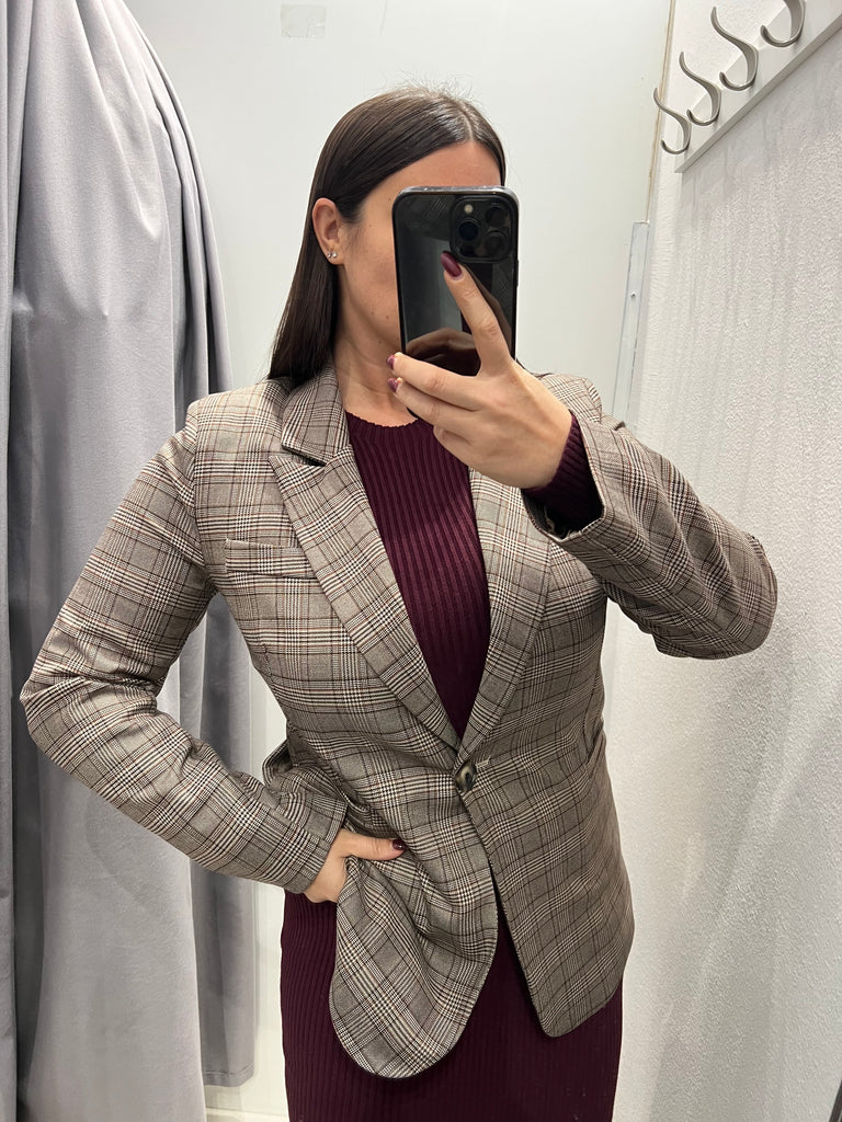 HaveOne•Giacca principe di Galles interno maculato