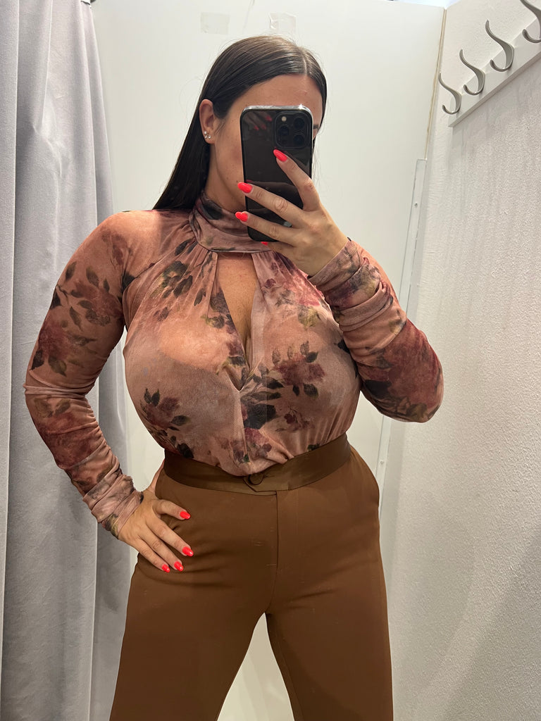 LUMINA•Body floreale rosa