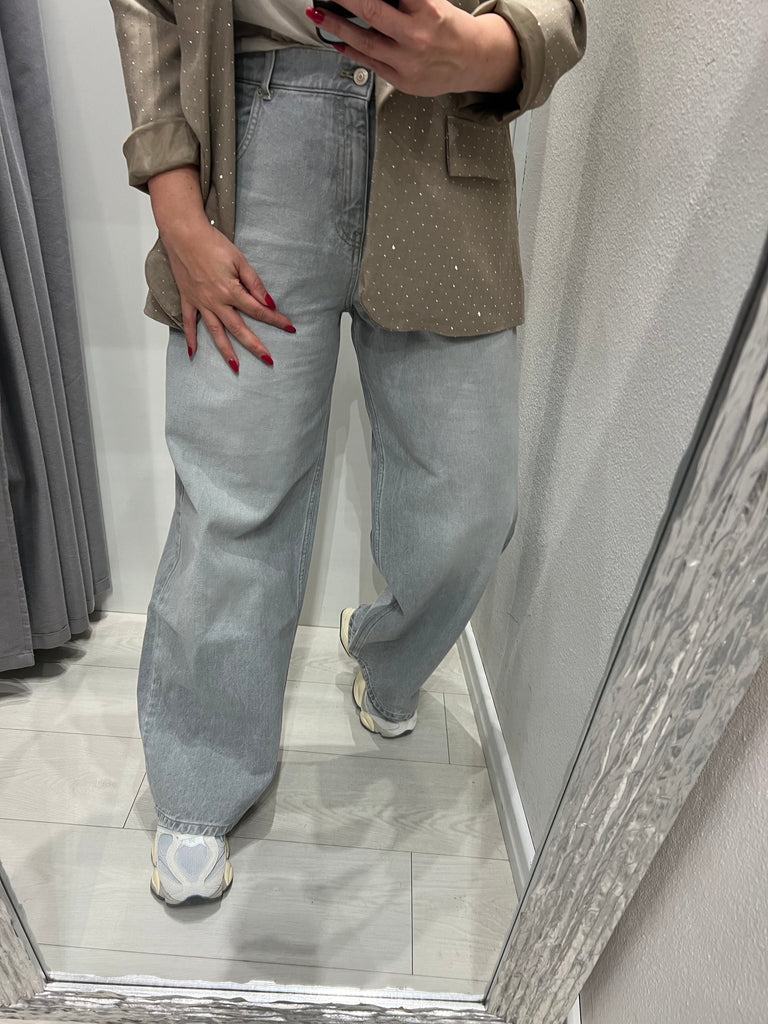 ViCOLO•Jeans palazzo straight grigio Mia