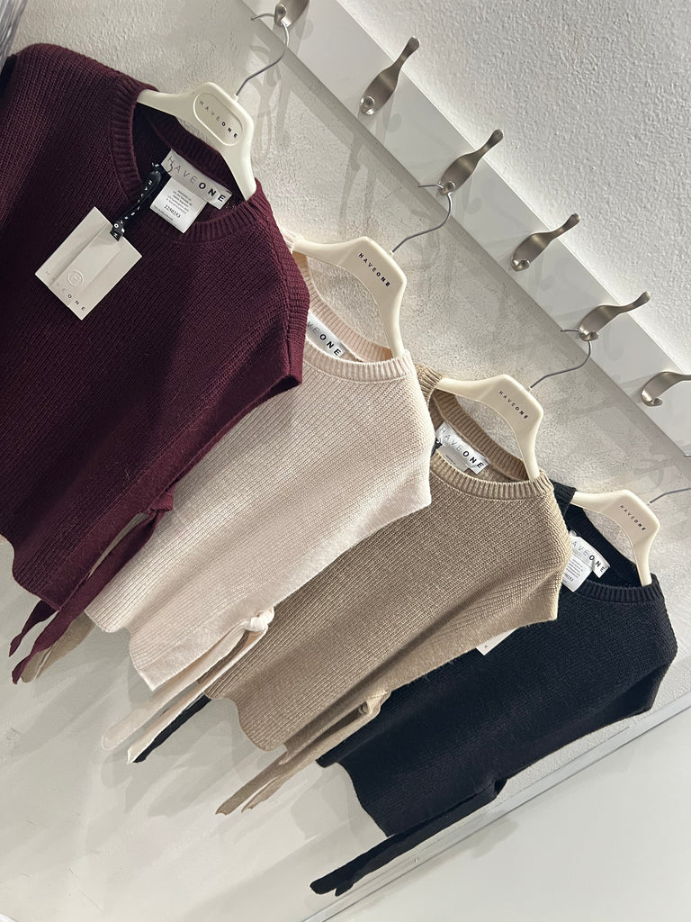 BLK30 HaveOne•Maglione gilet davantino lacci laterali•Più colori