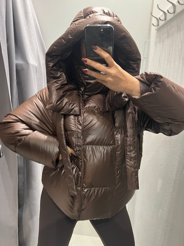 ViCOLO•Giubbino piumino con cappuccio bottoni calamita