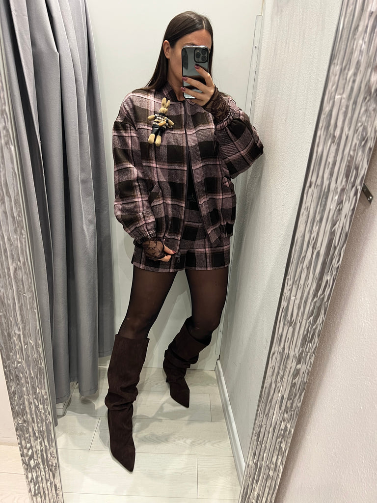 Philia Loft•Bomber check over con accessorio