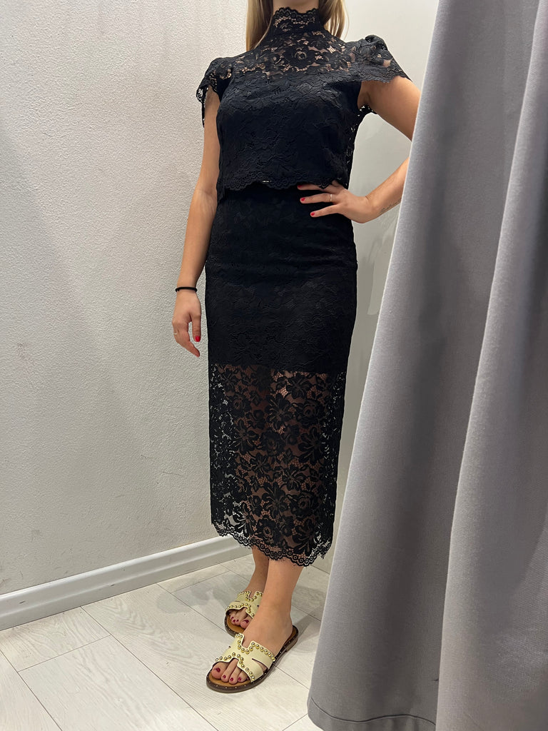 MSS💥IMPERIAL•Camicetta pizzo manica a sbuffo•Nero